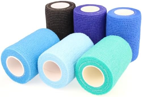 Self Adhesive Bandage Wrap Animal Cohesive Bandage Self Adherent Wrap First Aid Tape for Dogs Cats Horses Birds & Wrist Healing Ankle Sprain Swelling