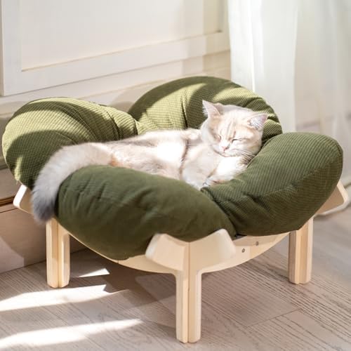 CHEERHOME PETS Elevated Cat Bed for Indoor Cats Couch Sofa Flower
