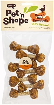 Pet 'n Shape Duck 'n Rice Dumbells - Natural Dog Treats, Duck, 3 Ounce