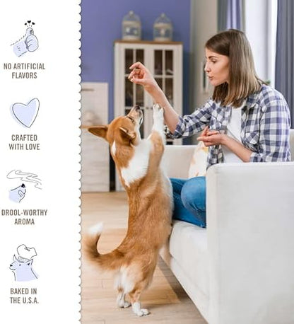 Three Dog Bakery Blueberry Pancake Bites,Treats with Real Blueberries & Vanilla,Mess-Free Snacks & Training Cookies for Dogs-& Puppies,Human-Inspired,(Pack of 2)