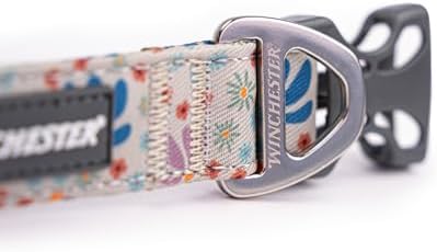 Winchester Printed Designer Dog Collar, Abstract Floral, S