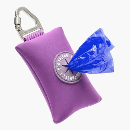 Dog Friendly Co. Poop Bag Holder for Leash, Dog Waste Bag (Purple)