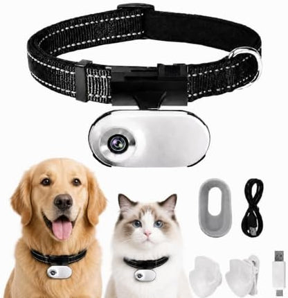 1080P Pet POV Camera for Cats & Dogs, Wearable Collar Video Recorder, Compact Body Camera for Outdoor Adventures, Indoor Playtime & Daily Activities, No WiFi Required, Gift for Pet Owners
