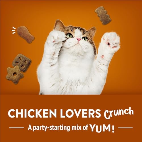 Friskies Purina Party Mix Chicken Lovers Crunch Cat Treats, 30 oz Canister