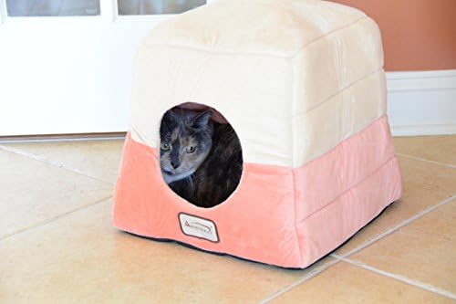 Cat Bed in Orange and Beige