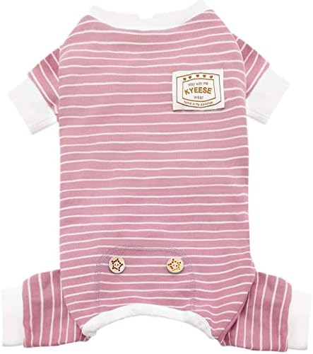 KYEESE Striped Dog Pajamas for Small Dogs Stretchy Onesie for Daily Wear