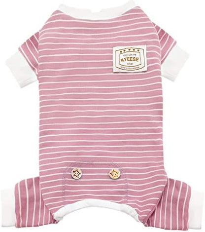 KYEESE Striped Dog Pajamas for Small Dogs Stretchy Onesie for Daily Wear