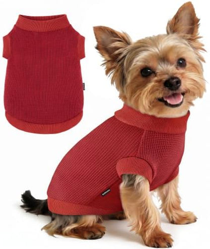 1 Pack Dog Shirt for Small Supplies Functional Waffle Dog Clothes Warm Soft Sweatshirt Outfit for Dogs Cats Pet Apparel