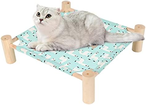 Patas Lague Cat Hammock Bed Small Eleveted Dog Bed 19x19 in Alpaca