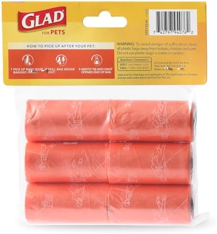 Glad for Pets Scented Dog Poop Bags, Tropical Breeze Scent, 90 Count, 6-Pk