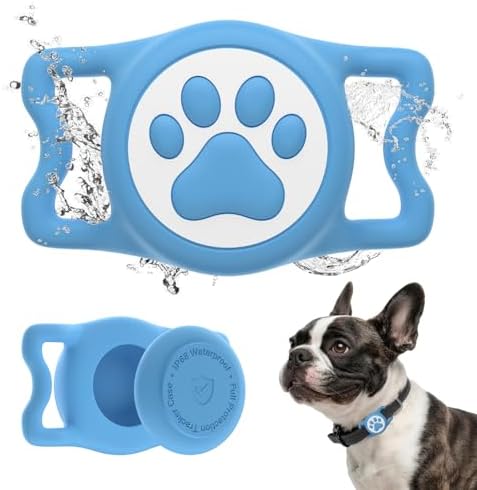 IP68 Waterproof Dog AirTag Holder for Dog Collar, Soft, Stretchy Silicone