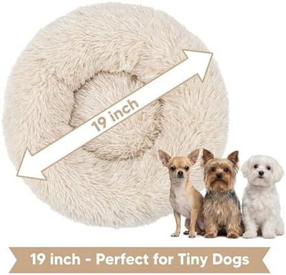 Calming Donut Small Dog Bed for Chihuahua Yorkie Maltese Shih Tzu