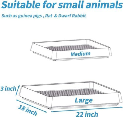 PODOO Rabbit Litter Box – Training Potty Tray for Guinea Pig & Small Pets · Spacious Grid Pan with Low Entrance, Easy-Clean & Odor-Resistant—Helps Keep a Clean Cage and Reduce Mess
