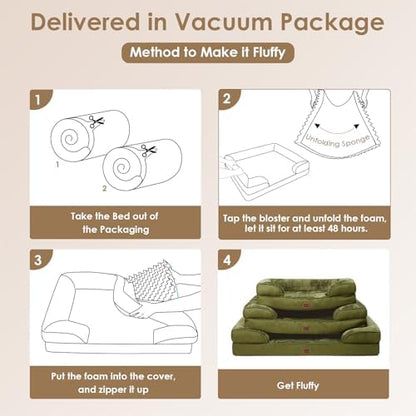 EHEYCIGA Orthopedic Extra Large Dog Bed, Waterproof Washable XL Pet Bed 44"