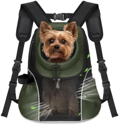 WOYYHO Pet Dog Carrier Backpack, Ventilated Mesh Small Dog Front Backpack