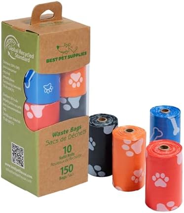 Best Pet Supplies GRS Poop Bags for Dogs - Mixed Colors, 150 Count