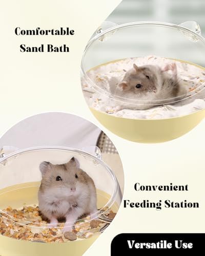 Pawfly Hamster Sand Bath Container, Hamster Sand Bath Box, Hamster Bathtub, Hamster Bathroom, Hamster Toilet, Plastic Dust Bath for Dwarf Hamsters, Syrian Hamsters, Mice, Gerbils & Small Animals
