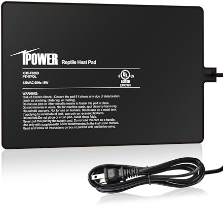 iPower 8X12 Inch Reptile Heat Pad Under Tank Heater Terrarium Warmer Heating Mat for Turtles Lizards Frogs and Other Small Animals