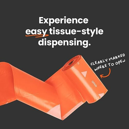 Dog Poop Bag Rolls: Convenient Tissue-Style, Extra Thick, Leak Proof, Refills for Poop Bag Leash Holder, Pooper Scooper, Unscented - 120 Count
