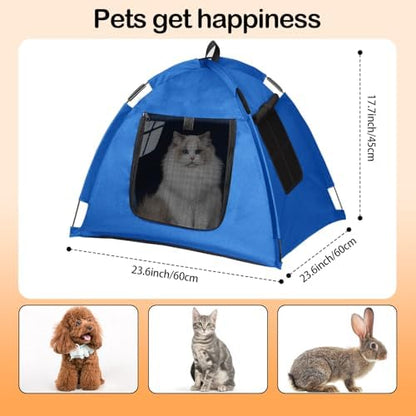 Portable Pet Tent, Full-Enclosure Zippered Mesh, Indoor & Outdoor