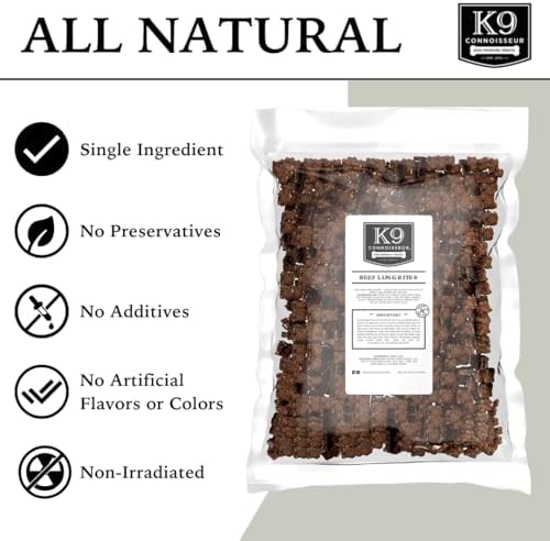 K9 Connoisseur Beef Lung Dog Treats - USA Made Single Ingredient Dog Treat