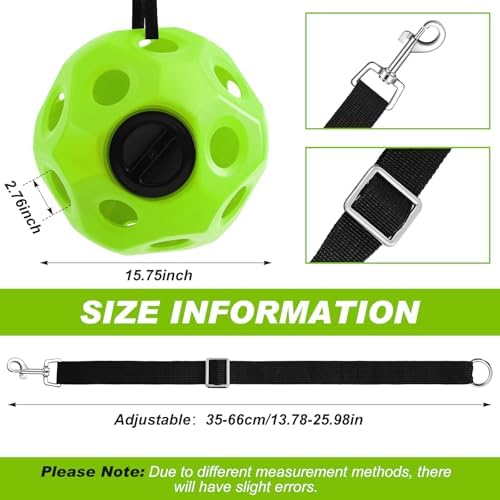Seenelling 15.75" Extra Large Slow Feed Hay Ball for Horses,Green
