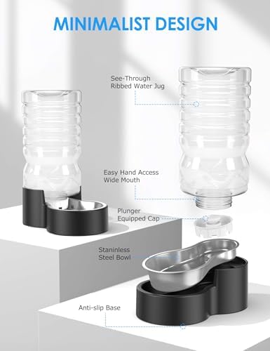 Heouvo 2.1 Gallon Automatic Dog Water Dispenser (8L-Black)