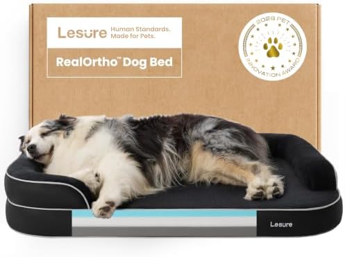 LE SURE RealOrtho™ XL Pro 3-Layer Orthopedic Extra Large Dog Bed,45" Black