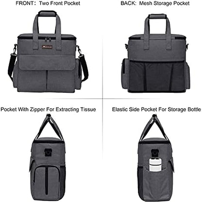 Modoker Weekend Dog Travel Bag with 2 Food Bags, 2 Bowls and Mat, Dark Gray