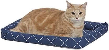 MidWest Homes for Pets 40222-BLD Quiet Time Couture Ashton Bolster Pet Bed, Small Dog/22, Blue