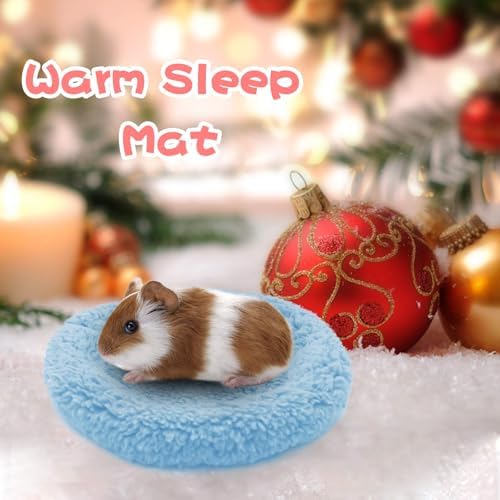 BWOGUE Hamster Bed, Round Velvet Sleep Pad for Guinea Pigs and Rats, 8.7 in