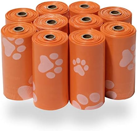 Best Pet Supplies Poop Bags for Dogs - Orange, 150 Count