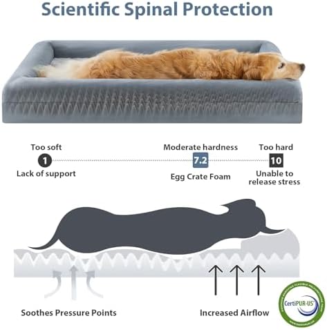 WNPETHOME XL Extra Large Orthopedic for Senior Dog Bed Comfy Sleeping