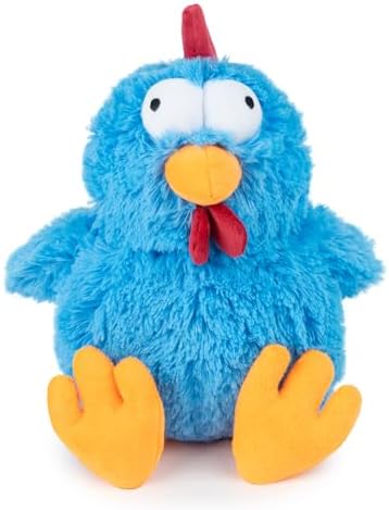 Best Pet Supplies Squeaky Plush Dog Toy - Mrs. Cluck, Blue