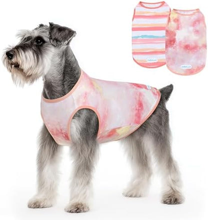 cyeollo 2Pack Dog Cooling Shirts Evaporative Dog Cooling Vest, M, Pink
