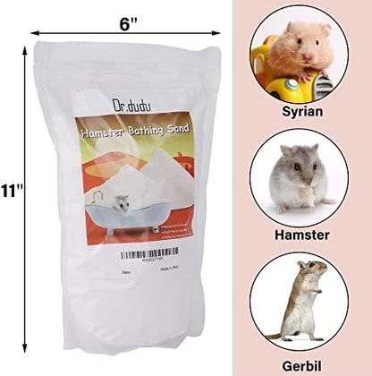 DR.DUDU 6.6lb Hamster Sand for Sand Bath, Hamster Cage Accessories(White)