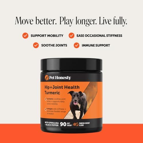 Pet Honesty Turmeric Hip and Joint Supplement for Dogs, 90 Count