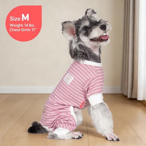 KYEESE Striped Dog Pajamas for Small Dogs Stretchy Onesie for Daily Wear