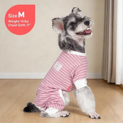 KYEESE Striped Dog Pajamas for Small Dogs Stretchy Onesie for Daily Wear