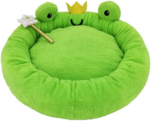 TONBO Soft Plush Small Cute and Cozy Food Dog Cat Bed, Washer and Dryer Friendly (Frog)