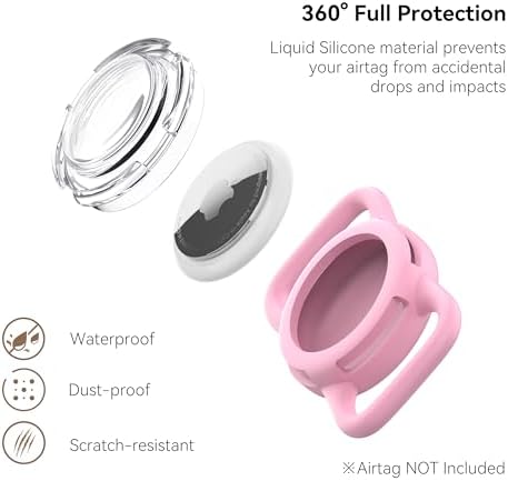 Waterproof AirTag Holder for Dog Collar, Soft Slide-On Dog AirTag Holder