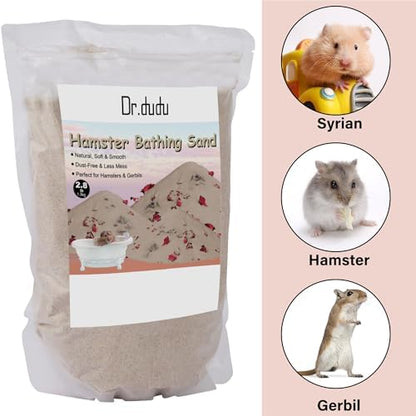 DR.DUDU 2.8lb Hamster Sand for Sand Bath, Hamster Cage Accessories(Beige)