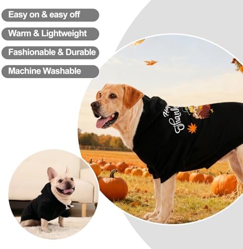 EXPAWLORER Dog Hoodies for Small Medium Large Dogs,Thanksgiving Turkey XL