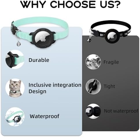 AirTag Cat Collars, Stretchy Collar with AirTag Holder and Bell