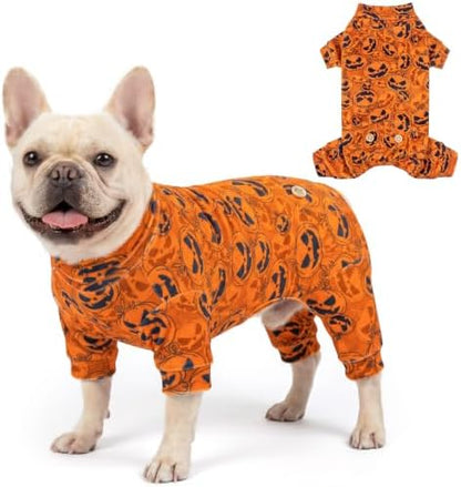 KYEESE Halloween Dog Pajamas for Small Medium Dog Onesie, Jack-o'-Lantern
