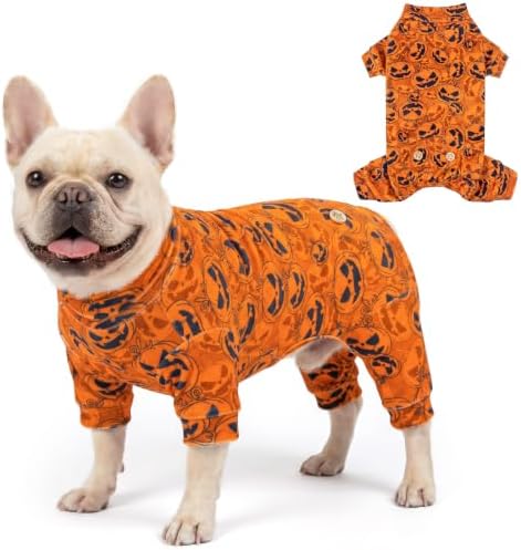 KYEESE Halloween Dog Pajamas for Small Dog Onesie with Jack-o'-Lantern