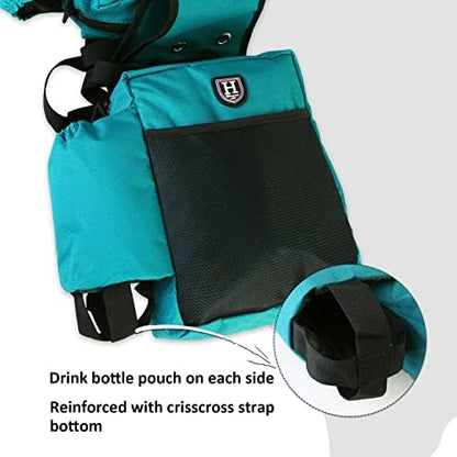 Harrison Howard Equestrian Western Saddle Bag Nylon Water Bottle/Gear Carrier Convenient Saddle Bag Dark Teal