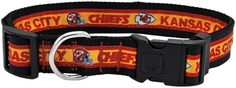 Pets First NFL Kansas City Chiefs Licensed PET COLLAR, Extra Large - Heavy-Duty, Strong, and Durable Dog Collar. Available in 31 Football Teams and 4 Sizes