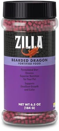Zilla Bearded Dragon Food, Fortified Pellets, 6.5 Ounces