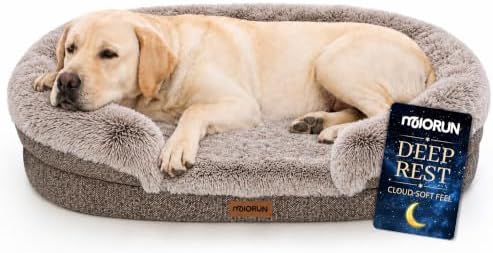 Miorun Fluffy Orthopedic Dog Beds Large Sized Dog, 48" Bolster Sofa Bed